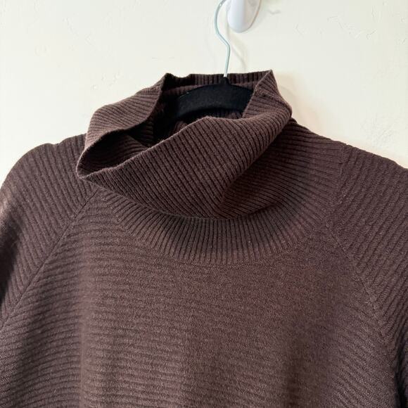 Kuhl Women's Solace Sweater Turtleneck Ribbed Knit Brown Large Merino Wool - Picture 5 of 8